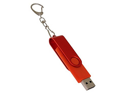USB 2.0- флешка на 128 Гб с поворотным механизмом и дополнительным разъемом Type-C