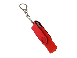 USB 2.0- флешка на 128 Гб с поворотным механизмом и дополнительным разъемом Type-C