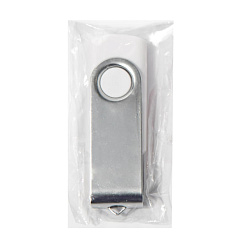 USB flash-карта DOT (8Гб), белый, 5,8х2х1,1см,пластик металл
