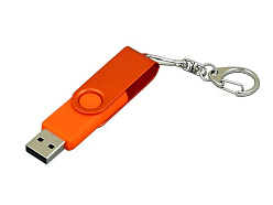 USB 3.0- флешка промо на 32 Гб с поворотным механизмом и однотонным металлическим клипом
