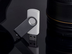 USB flash-карта DOT (8Гб), белый, 5,8х2х1,1см,пластик металл