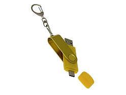 USB 3.0- флешка на 128 Гб с поворотным механизмом и дополнительным разъемом Type-C