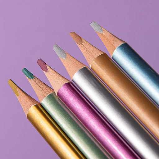 Цветные карандаши METALLIC, 6 цветов
