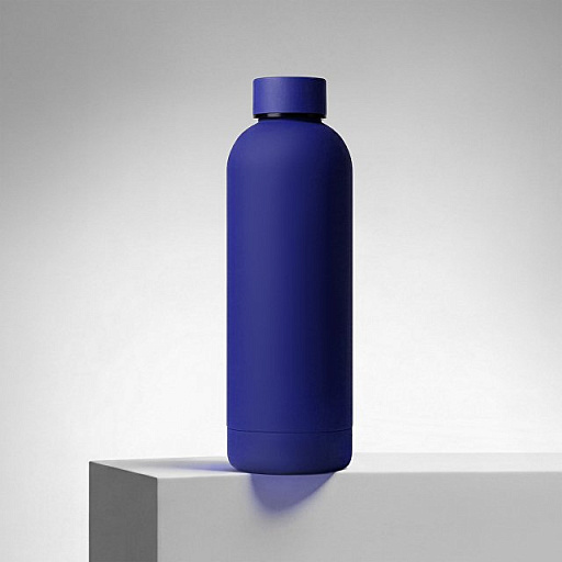 Вакуумная термобутылка с медной изоляцией «Cask», soft-touch, тубус, 500 мл
