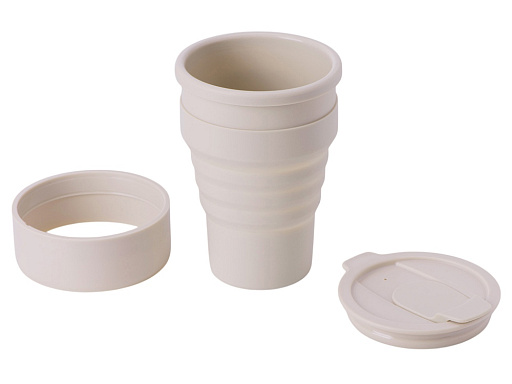 Силиконовый складной стакан «GoCup», бежевый