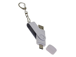 USB 3.0- флешка на 256 Гб с поворотным механизмом и дополнительным разъемом Type-C