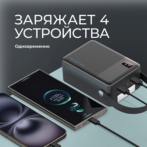 Внешний АКБ NRG Turbo V4 80000 мА-ч, дисплей