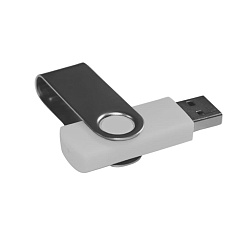 USB flash-карта DOT (8Гб), белый, 5,8х2х1,1см,пластик металл
