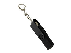 USB 2.0- флешка на 64 Гб с поворотным механизмом и дополнительным разъемом Type-C