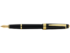 Ручка перьевая «Bailey Ligh Polished Black Resin and Gold Tone», перо F