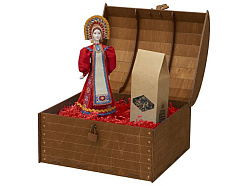 Подарочный набор: кукла фарфоровая, чай "Малина с мятой"