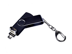 USB 2.0/micro USB/Type-C- флешка на 32 Гб c поворотным механизмом