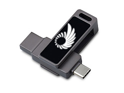 USB3.0/ Type-C флешка 2в1 на 32 ГБ «Спинлайт» с подсветкой