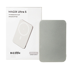 Универсальный аккумулятор MAGIX Ultra 5 (5000мАч) с быстрой и беспроводной зарядкой, серебристый