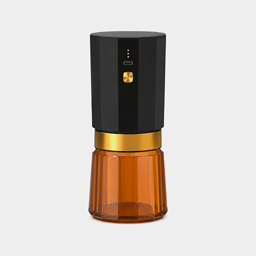 Портативная кофемолка Electric Coffee Grinder, черная с оранжевым