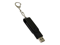 USB 2.0- флешка на 64 Гб с поворотным механизмом и дополнительным разъемом Type-C